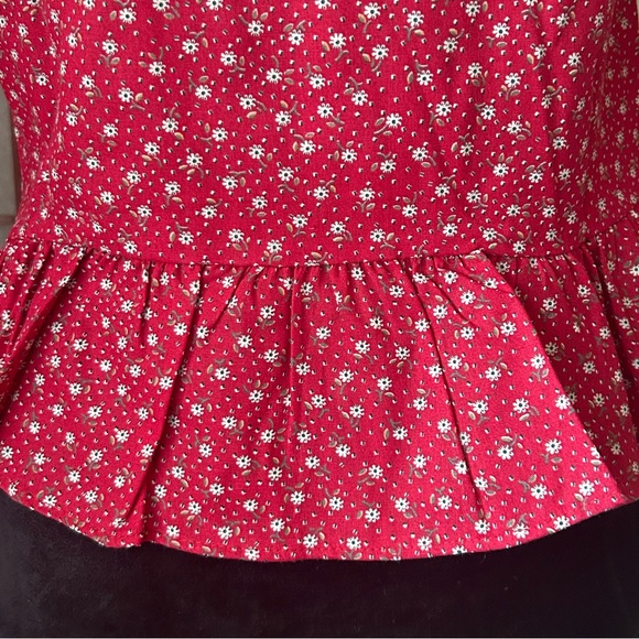 Vintage 70s Red Boho Peplum Blouse - Picture 12 of 14